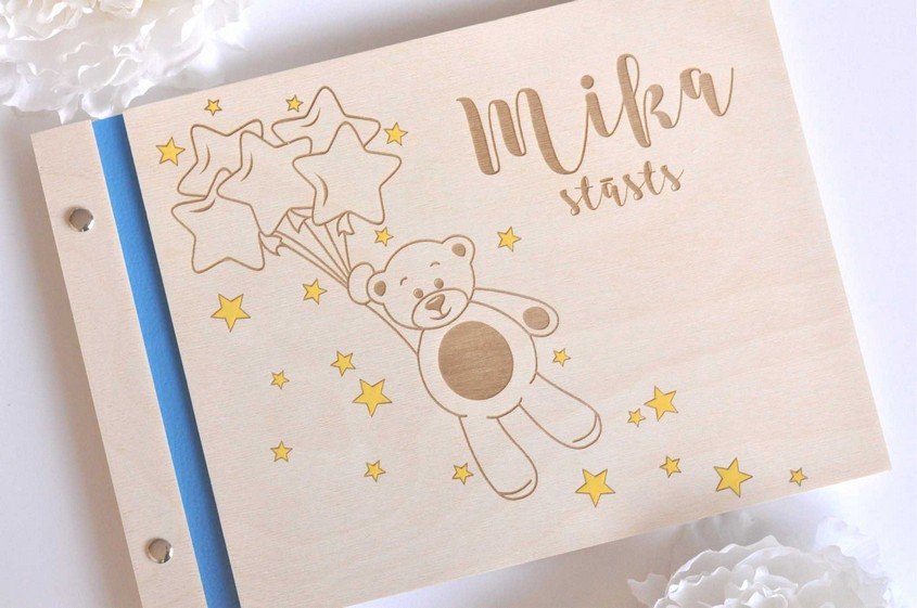 personalizēta mazuļa dienasgrāmata - zvaigžņu baloni